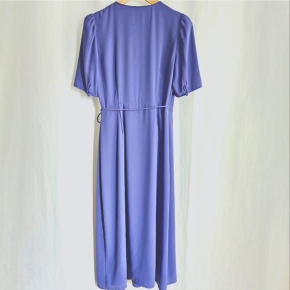 🇨🇦 Aritzia Wilfred Lulea Short Sleeve Chiffon Midi Wrap Dress - Picture 3 of 16
